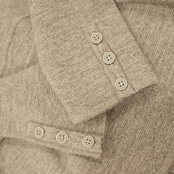 💕TALBOTS PETITE💕 100% Pure Merino Wool Sweater Blazer Gray Medium Petite NWOT - Picture 8 of 11